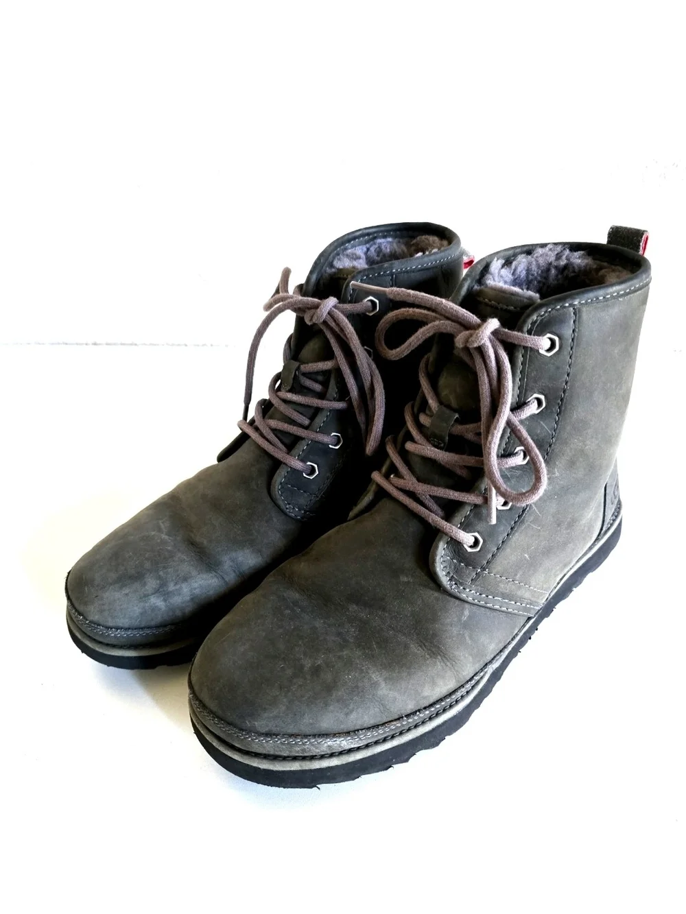 UGG HARKLEY WATERPROOF MEN BOOTS LEATHER Gray sz 9US